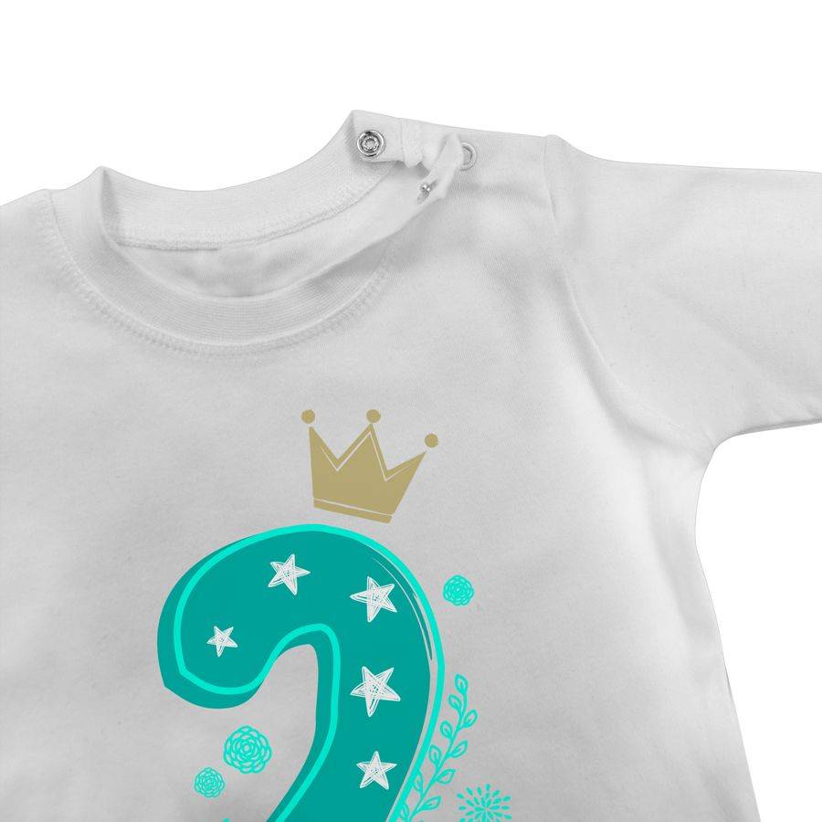 Shirtracer Zahl ZWEI mit Krone und Name zum Zweiten: T-Shirt Turnbeutel Shirtracer Riesige Ersparnisse