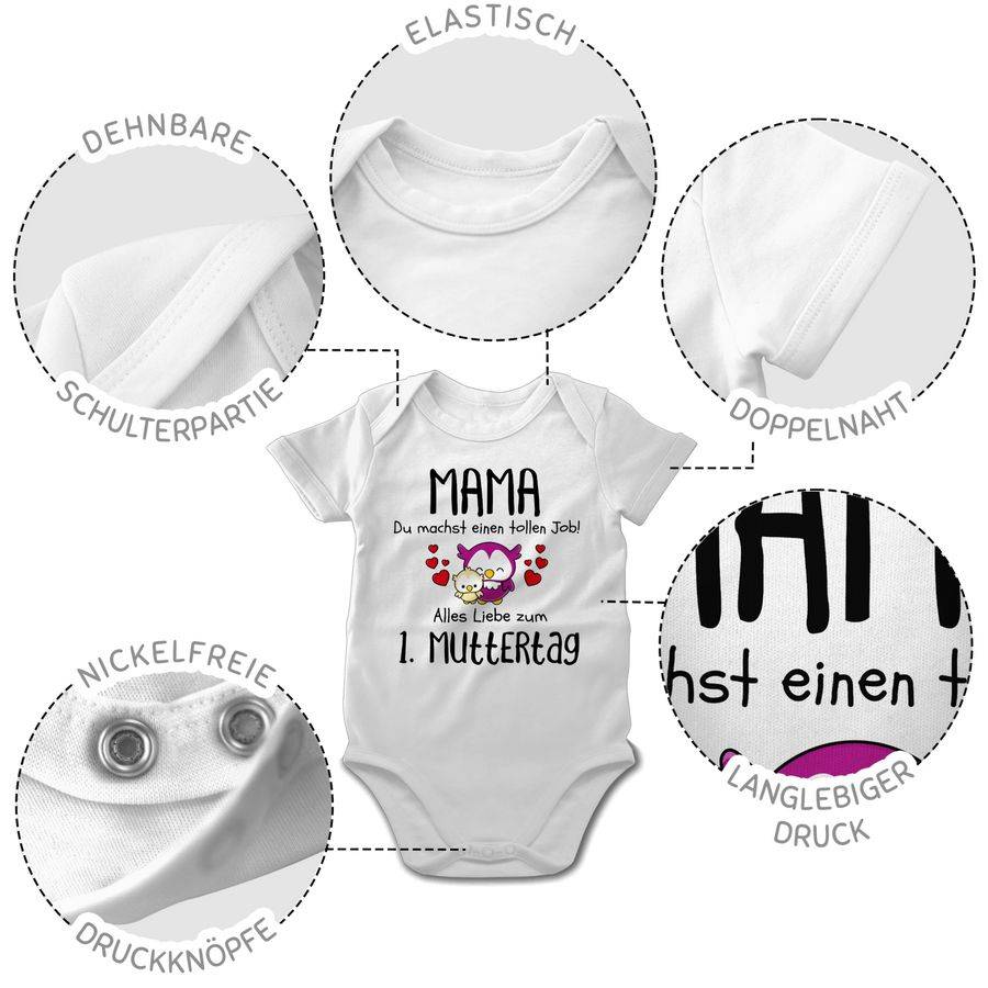 Shirtracer Mama du machst einen tollen Job alles Liebe zum 1. Muttertag schwarz Shirts & Shirtracer Outlet