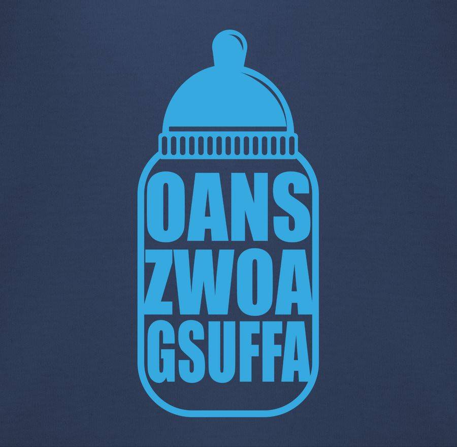 Shirtracer Babyflasche Oans Zwoa Gsuffa blau Shirts & Mehr Shirtracer Exklusivangebot