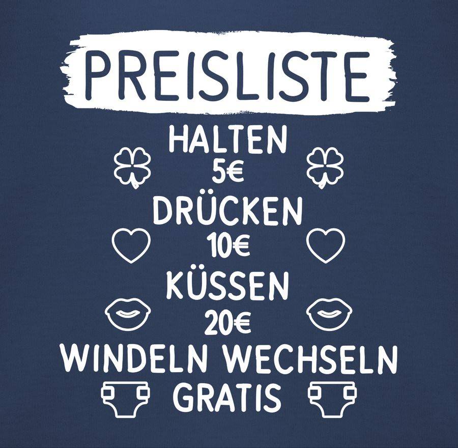 Shirtracer Preisliste mit Symbolen - weiß: T-Shirt Turnbeutel Shirtracer Preisnachlass