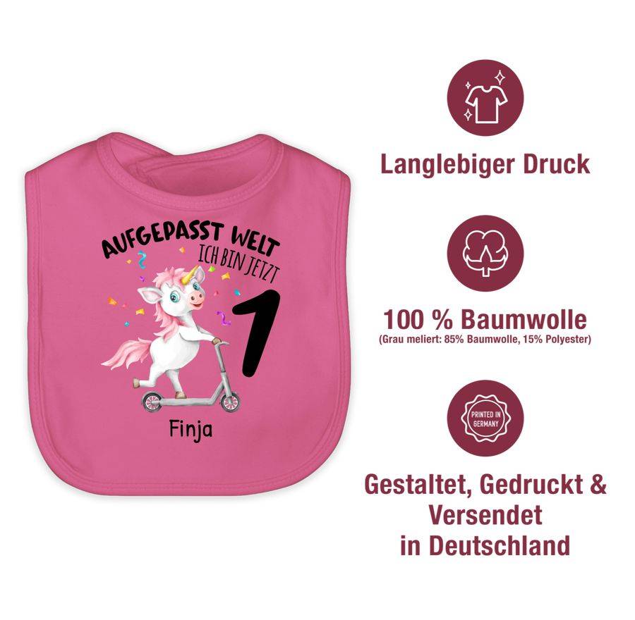 Shirtracer Aufgepasst Welt - Ich bin jetzt 1 - Geburtstagsoutfit Einhorn Ich bin 1 Geschenk Shirtracer Lagerräumung