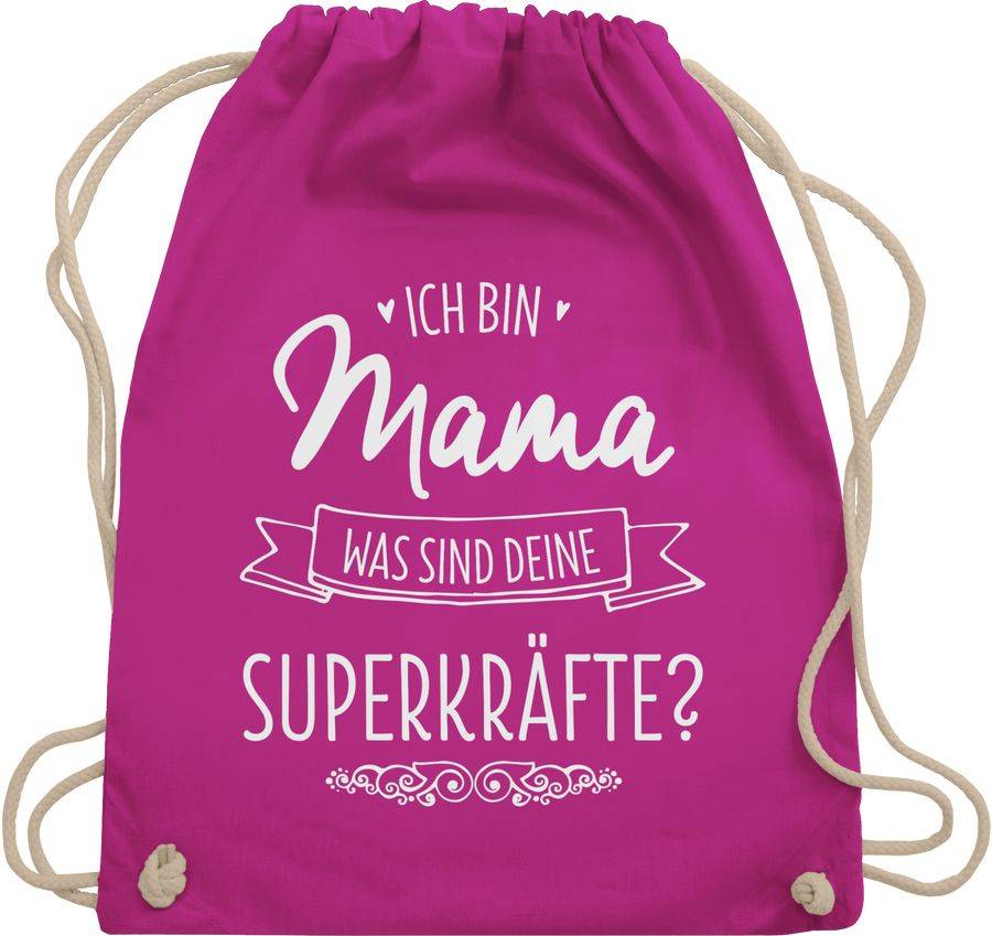 Shirtracer Ich bin Mama - was sind deine Superkräfte: T-Shirt Turnbeutel Shirtracer Tiefpreis
