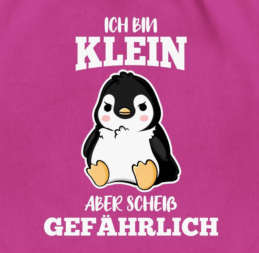 Shirtracer Ich bin klein aber scheiß gefährlich Pinguin weiß: T-Shirt Turnbeutel Shirtracer Kostenlose Rückgabe