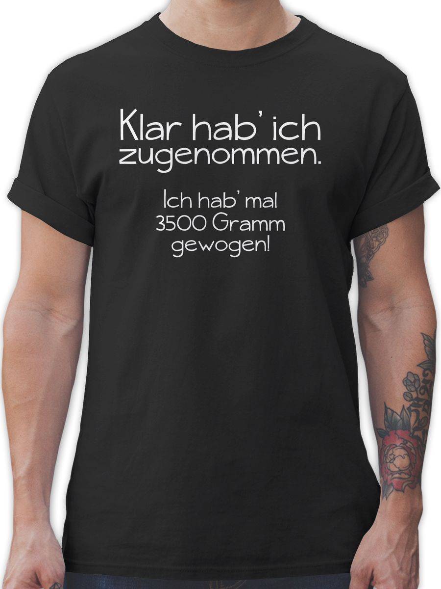 Shirtracer Klar hab' ich zugenommen: Tshirt Turnbeutel Shirtracer Kostenloser Versand