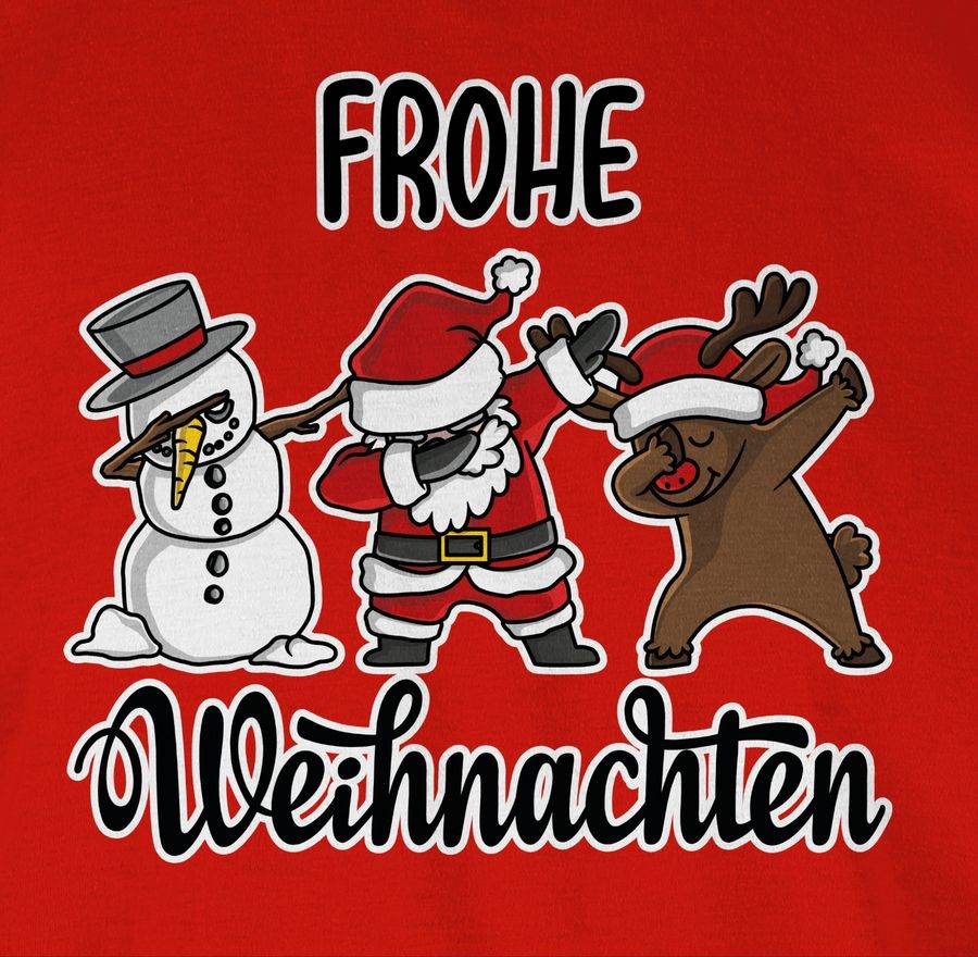 Shirtracer Frohe Weihnachten mit Dabbing Figuren - weiß: Tshirt Gym Bag Shirtracer Jubiläumsangebot