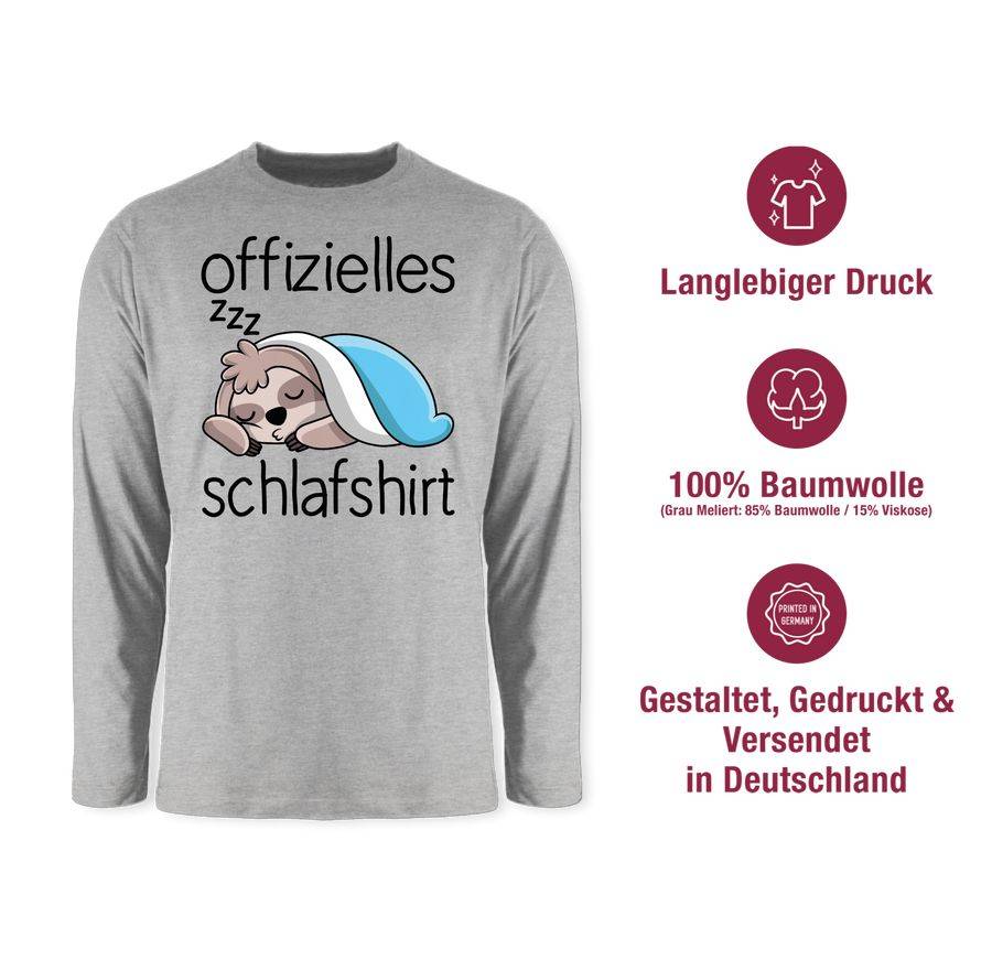 Shirtracer Offizielles Schlafshirt mit Faultier - schwarz Shirts & Mehr Shirtracer Kostenlose Rückgabe