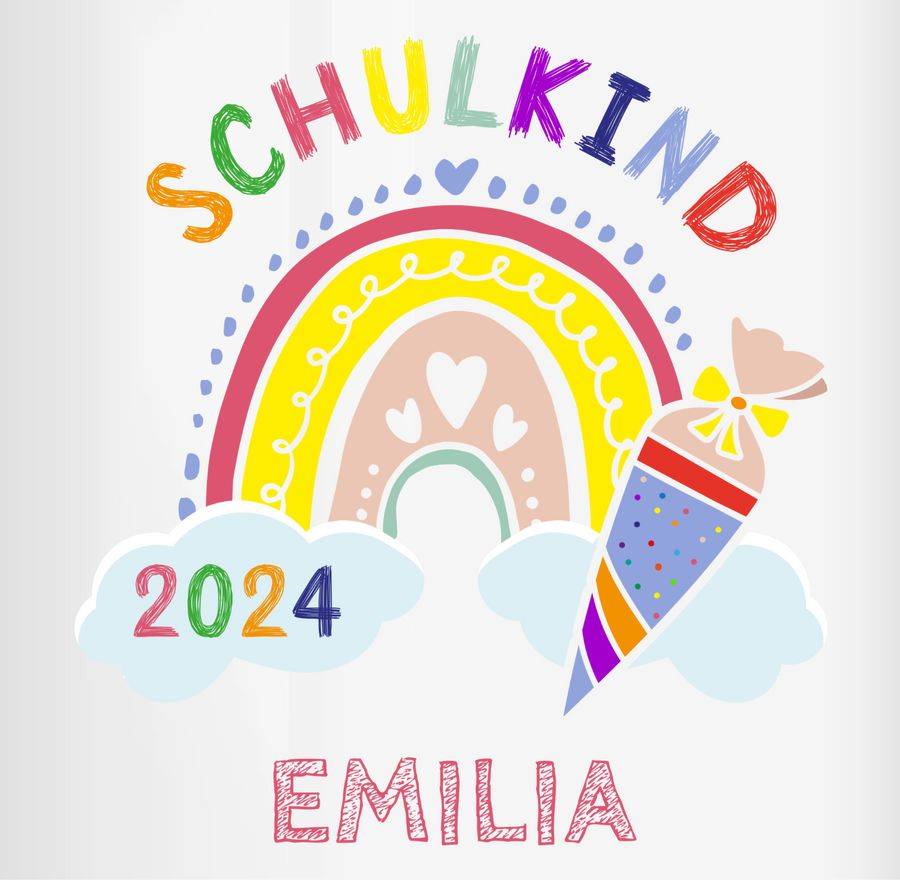 Shirtracer Schulkind 2024 Regenbogen: T-Shirt Rucksack Shirtracer Kostenloser Versand