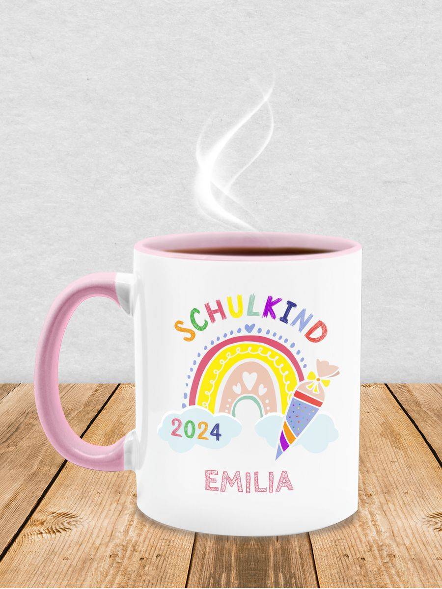Shirtracer Schulkind 2024 Regenbogen: T-Shirt Rucksack Shirtracer Kostenloser Versand