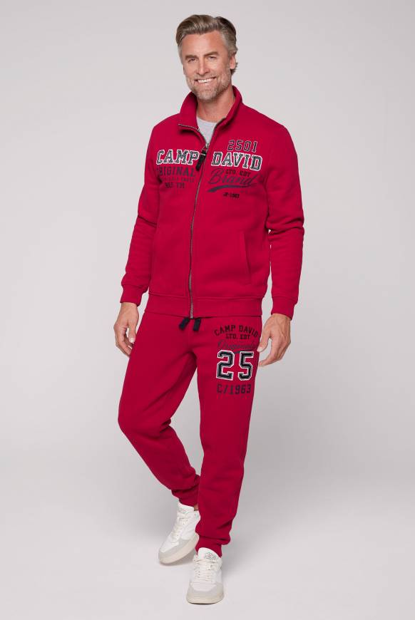 Soccx Sweatjacke mit Artwork im Retro-Style royal red Letzter Tag