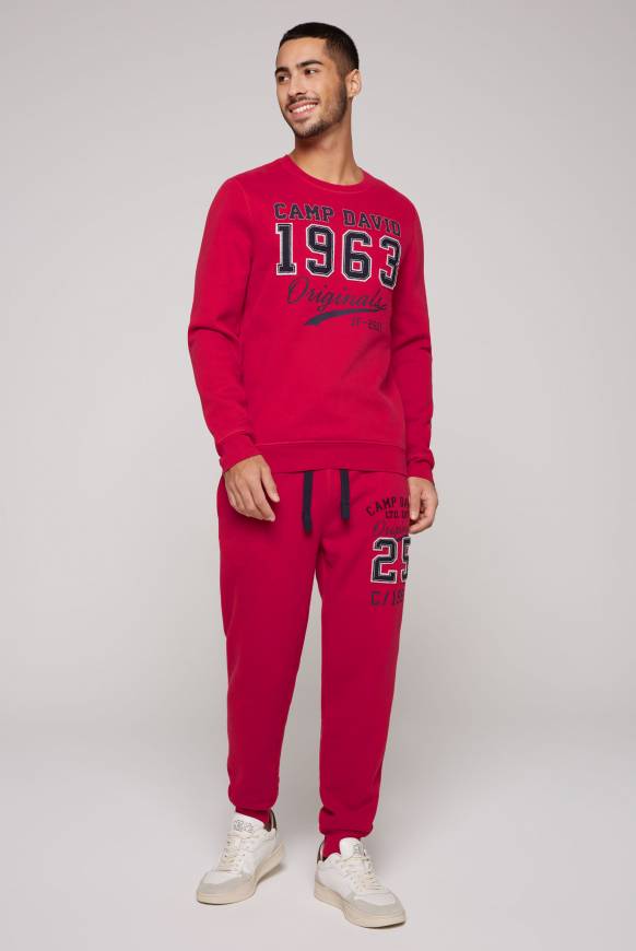 Soccx Sweatshirt mit Artwork im Retro-Style royal red Zeitbegrenzte Promotion