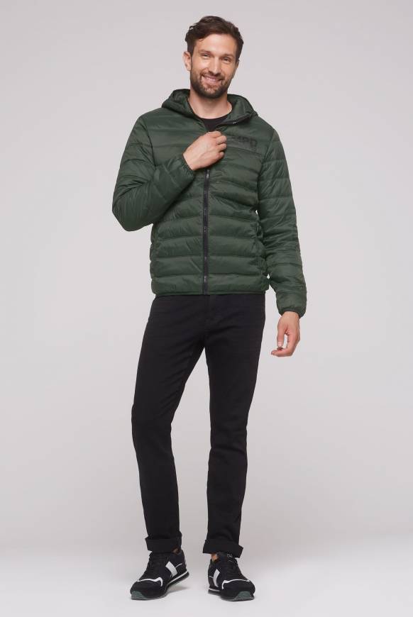 Soccx Leichte Steppjacke mit Kapuze khale green Clearance-Verkauf