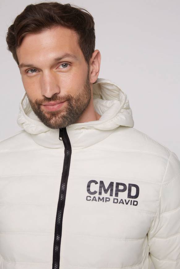 Soccx Leichte Steppjacke mit Kapuze kitt Fabrikladen