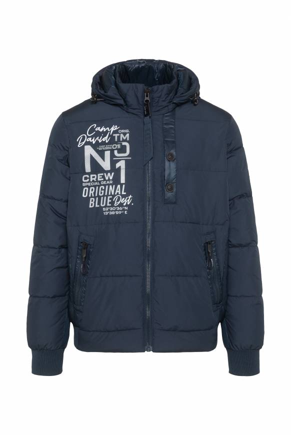 Soccx Steppjacke im Materialmix mit abtrennbarer Kapuze blue navy Speichern exportieren