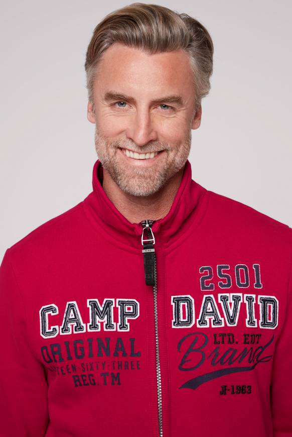 Soccx Sweatjacke mit Artwork im Retro-Style royal red Auslauf