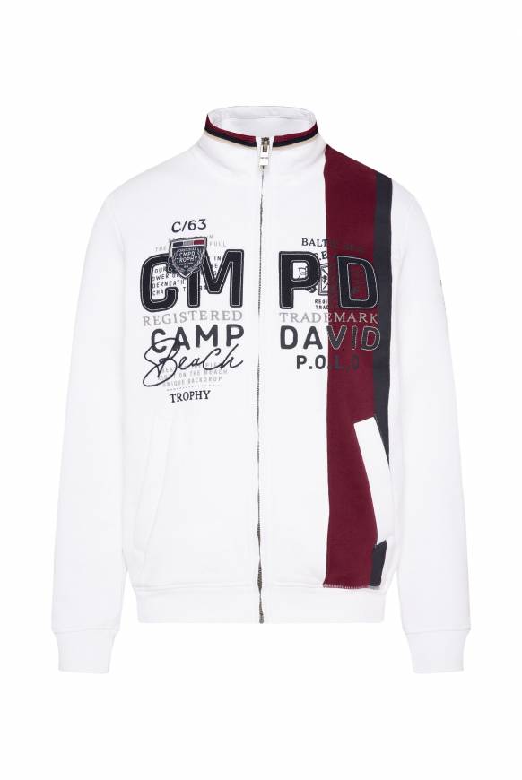 Soccx Sweatjacke mit Color-Blocking und Artworks opticwhite Schlussverkauf