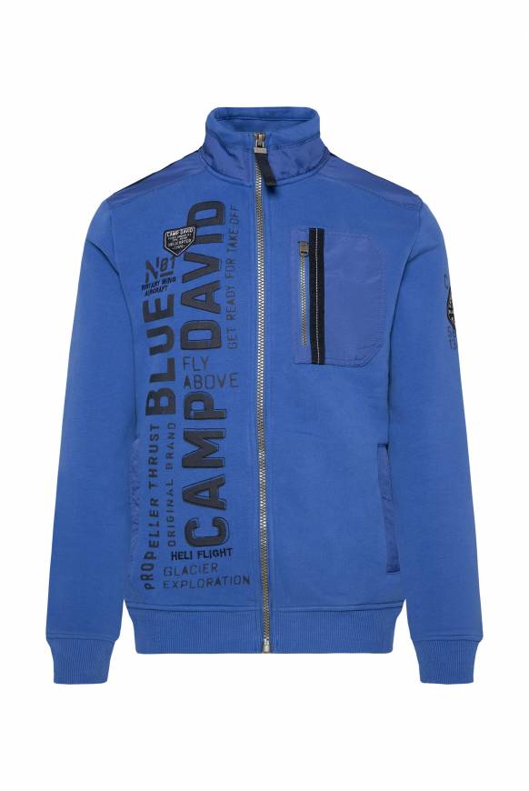 Soccx Sweatjacke mit tonigen Ripstop-Details strong blue Meist gekauft