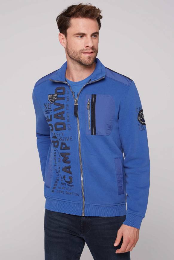 Soccx Sweatjacke mit tonigen Ripstop-Details strong blue Meist gekauft