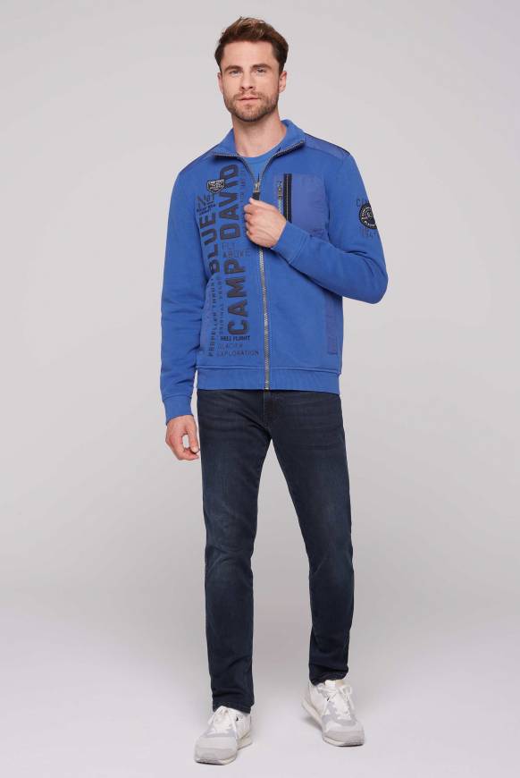 Soccx Sweatjacke mit tonigen Ripstop-Details strong blue Meist gekauft
