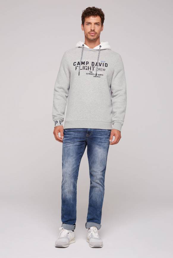Soccx Sweatshirt mit Kontrastkapuze und Logo-Stickereien granite melange Blitzverkäufe