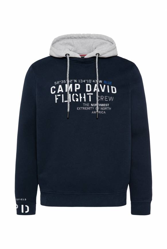Soccx Sweatshirt mit Kontrastkapuze und Logo-Stickereien blue navy Kostenloser Versand