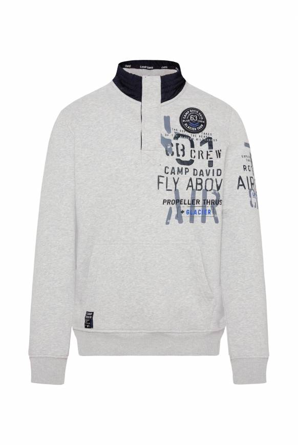 Soccx Troyer-Sweatshirt mit Artworks granite melange Limitierter Zeitrabatt