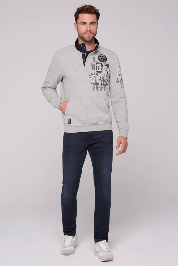 Soccx Troyer-Sweatshirt mit Artworks granite melange Limitierter Zeitrabatt