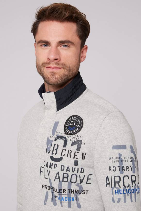 Soccx Troyer-Sweatshirt mit Artworks granite melange Limitierter Zeitrabatt