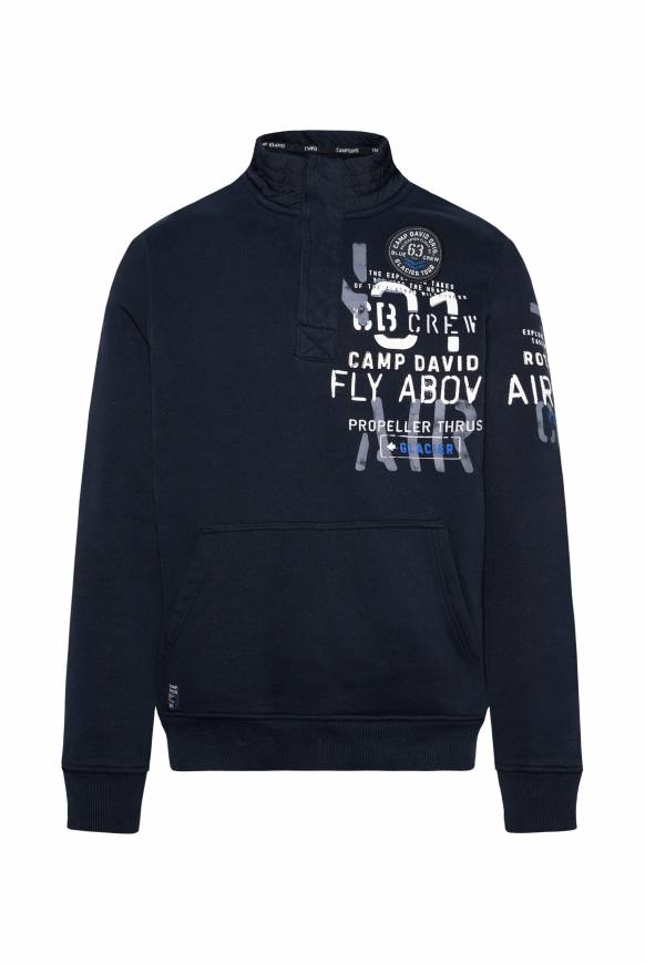 Soccx Troyer-Sweatshirt mit Artworks blue navy Fabrik Onlineshop