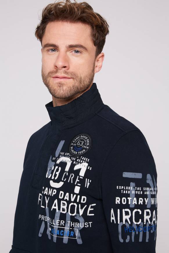 Soccx Troyer-Sweatshirt mit Artworks blue navy Fabrik Onlineshop