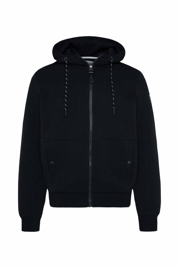 Soccx Sweatjacke aus Interlock mit Kapuze blue navy Fabrikpreis