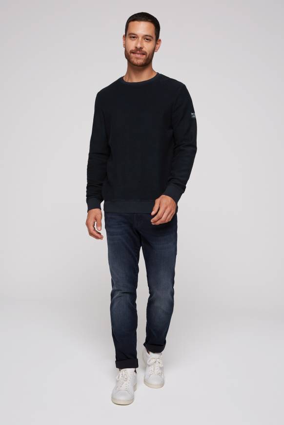Soccx Sweatshirt Reversed mit Patch-Print blue navy Rabatt