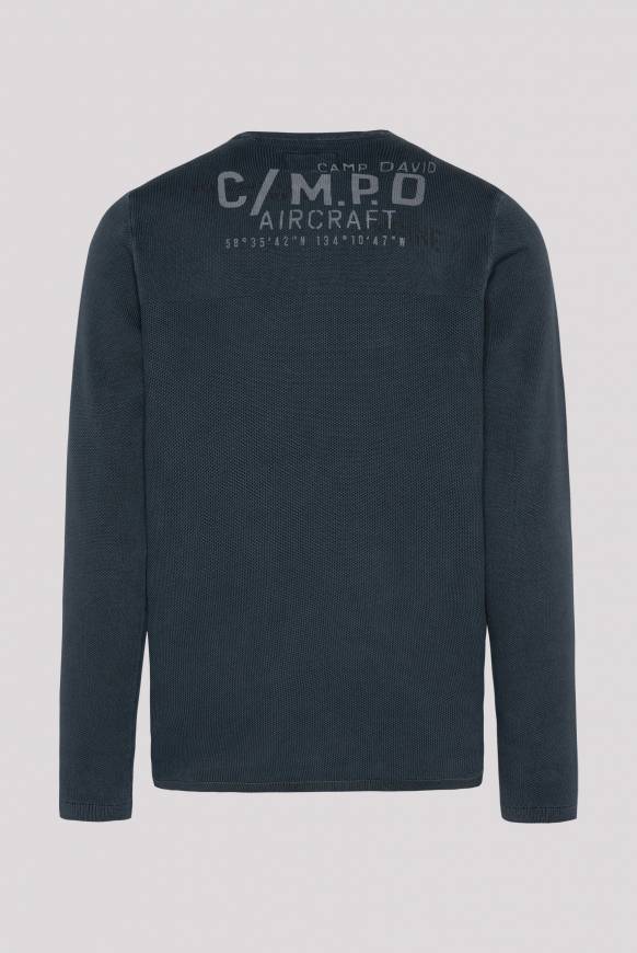 Soccx Henley-Pullover Stone Washed blue navy Begrenztes Angebot