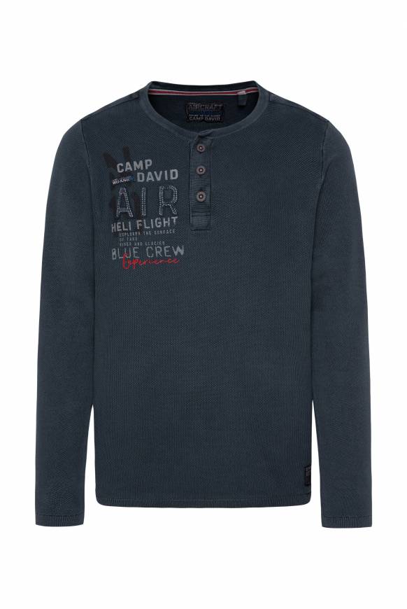 Soccx Henley-Pullover Stone Washed blue navy Begrenztes Angebot