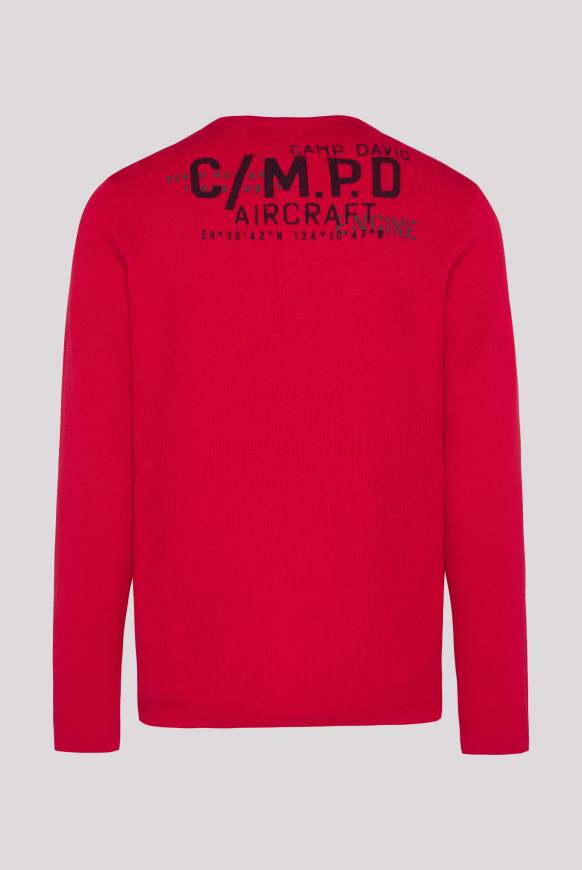 Soccx Henley-Pullover Stone Washed flight red Online Shopping