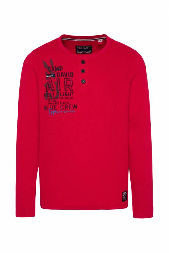 Soccx Henley-Pullover Stone Washed flight red Online Shopping