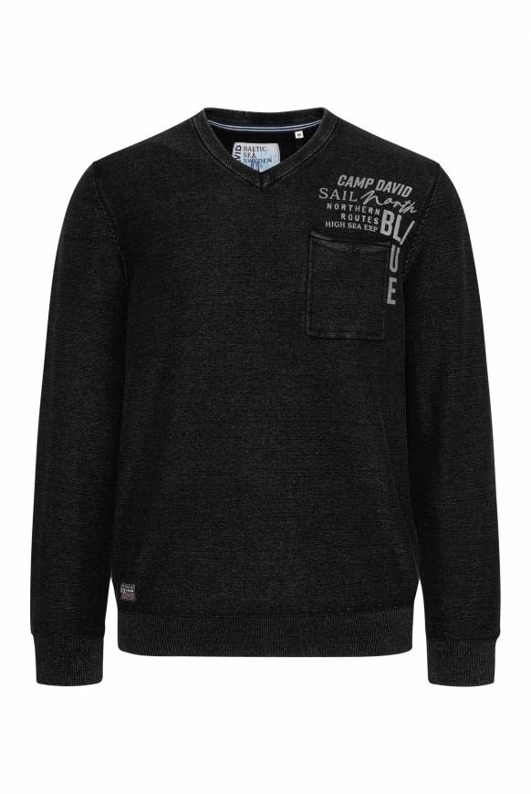 Soccx Pullover Linksstrick mit Used Look black Exklusivangebot