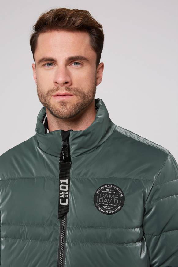 Soccx Steppjacke mit Coating und Zip-Anhänger khale green Neueste Mode