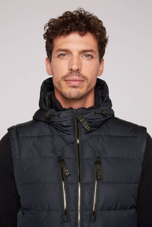 Soccx 2-in-1 Steppweste mit abtrennbaren Ärmeln blue navy Zeitlich begrenztes Angebot