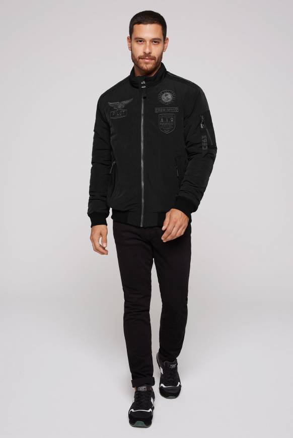 Soccx Wattierter Fliegerblouson mit Patches black Exklusive Angebote