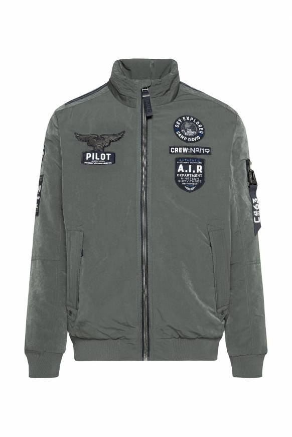 Soccx Wattierter Fliegerblouson mit Patches khale green Blitzangebot