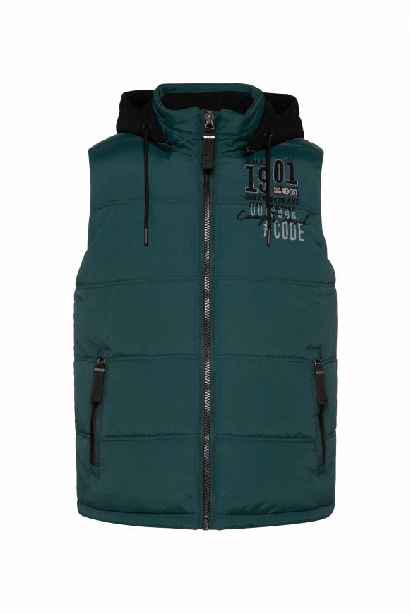 Soccx Outdoorweste mit abtrennbarer Sweatkapuze deep green Räumungsverkauf