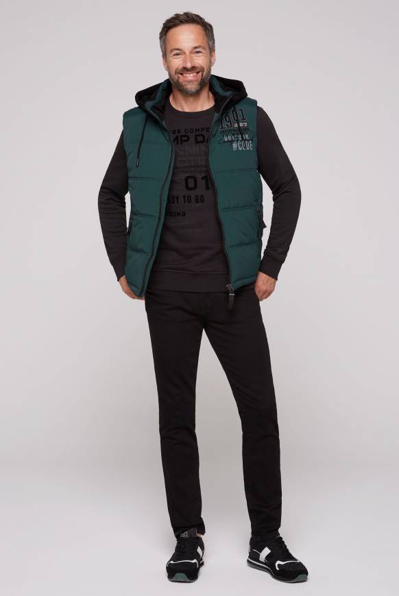Soccx Outdoorweste mit abtrennbarer Sweatkapuze deep green Räumungsverkauf