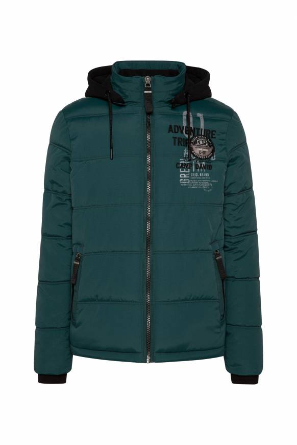 Soccx Strukturierte Steppjacke mit abtrennbarer Sweatkapuze deep green Kauf eins, bekomm eins gratis