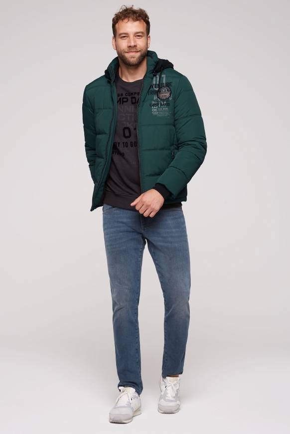 Soccx Strukturierte Steppjacke mit abtrennbarer Sweatkapuze deep green Kauf eins, bekomm eins gratis