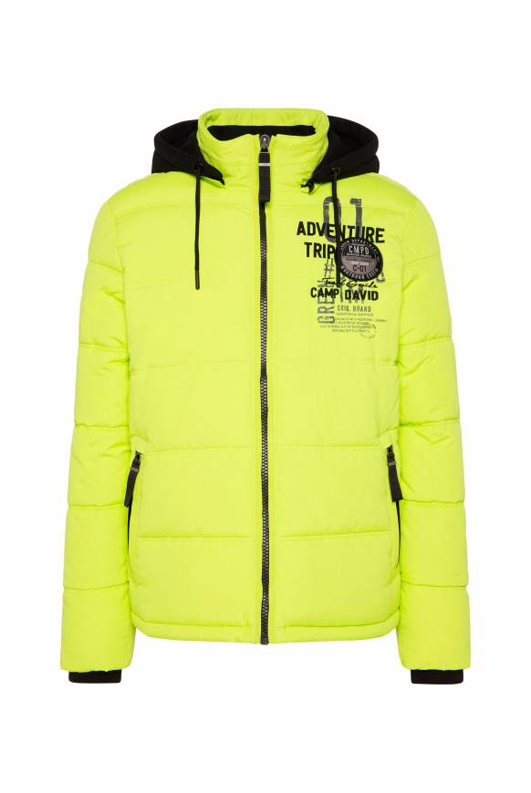 Soccx Strukturierte Steppjacke mit abtrennbarer Sweatkapuze neon kiwi Tägliche Deals