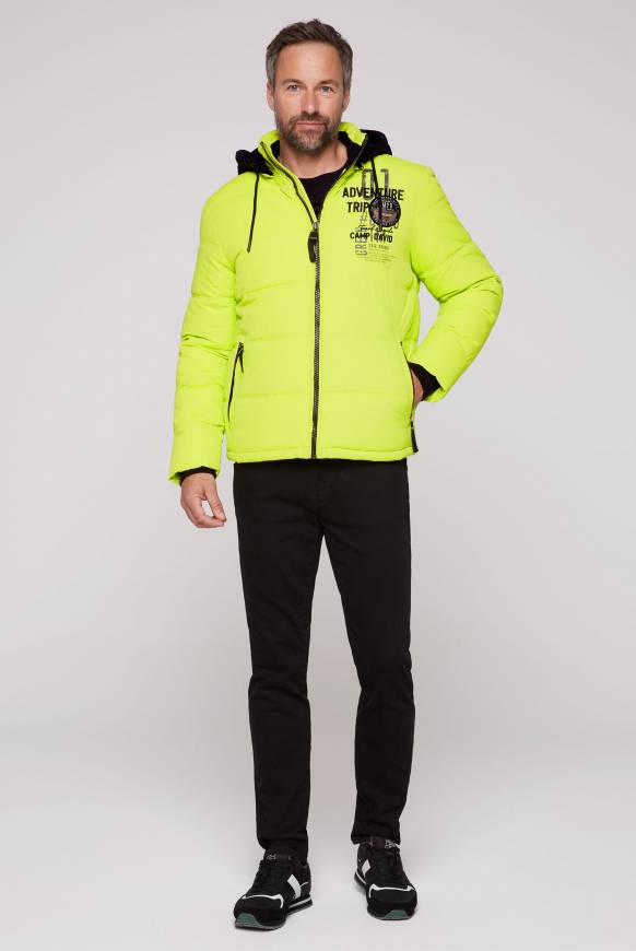 Soccx Strukturierte Steppjacke mit abtrennbarer Sweatkapuze neon kiwi Tägliche Deals