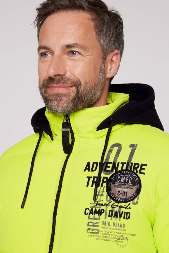 Soccx Strukturierte Steppjacke mit abtrennbarer Sweatkapuze neon kiwi Tägliche Deals
