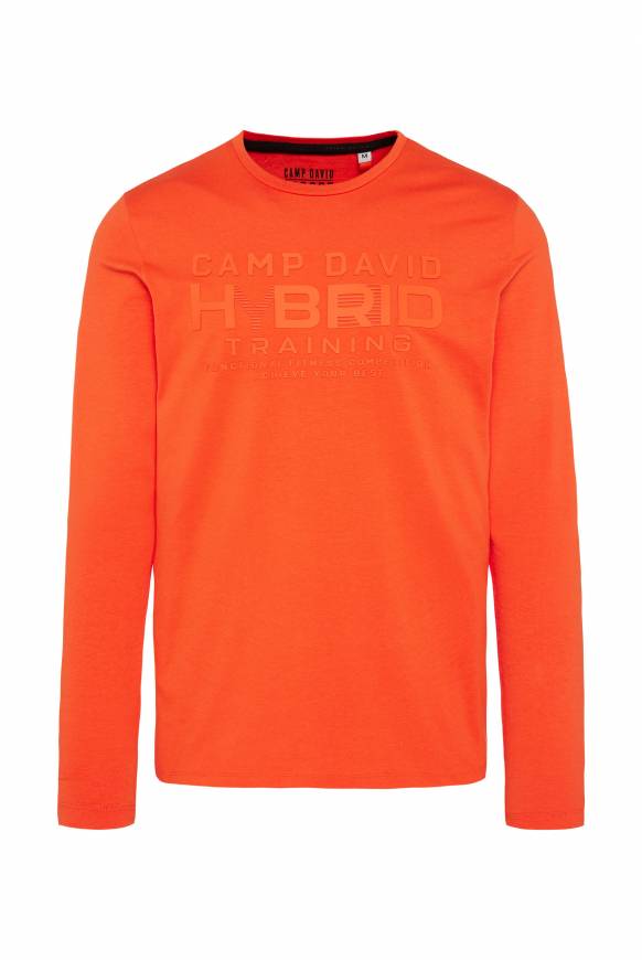 Soccx Langarmshirt mit Rubber Print signal orange VIP-Rabatte