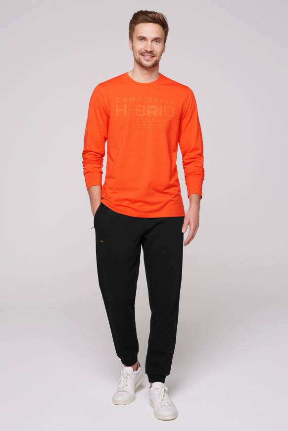 Soccx Langarmshirt mit Rubber Print signal orange VIP-Rabatte