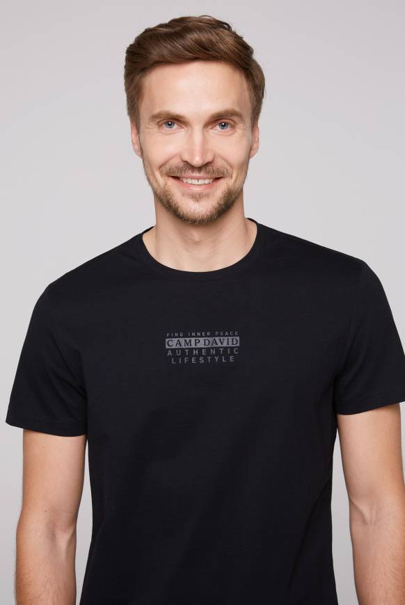 Soccx T-Shirt Rundhals mit Logo Print blue navy Kostenlose Rückgabe